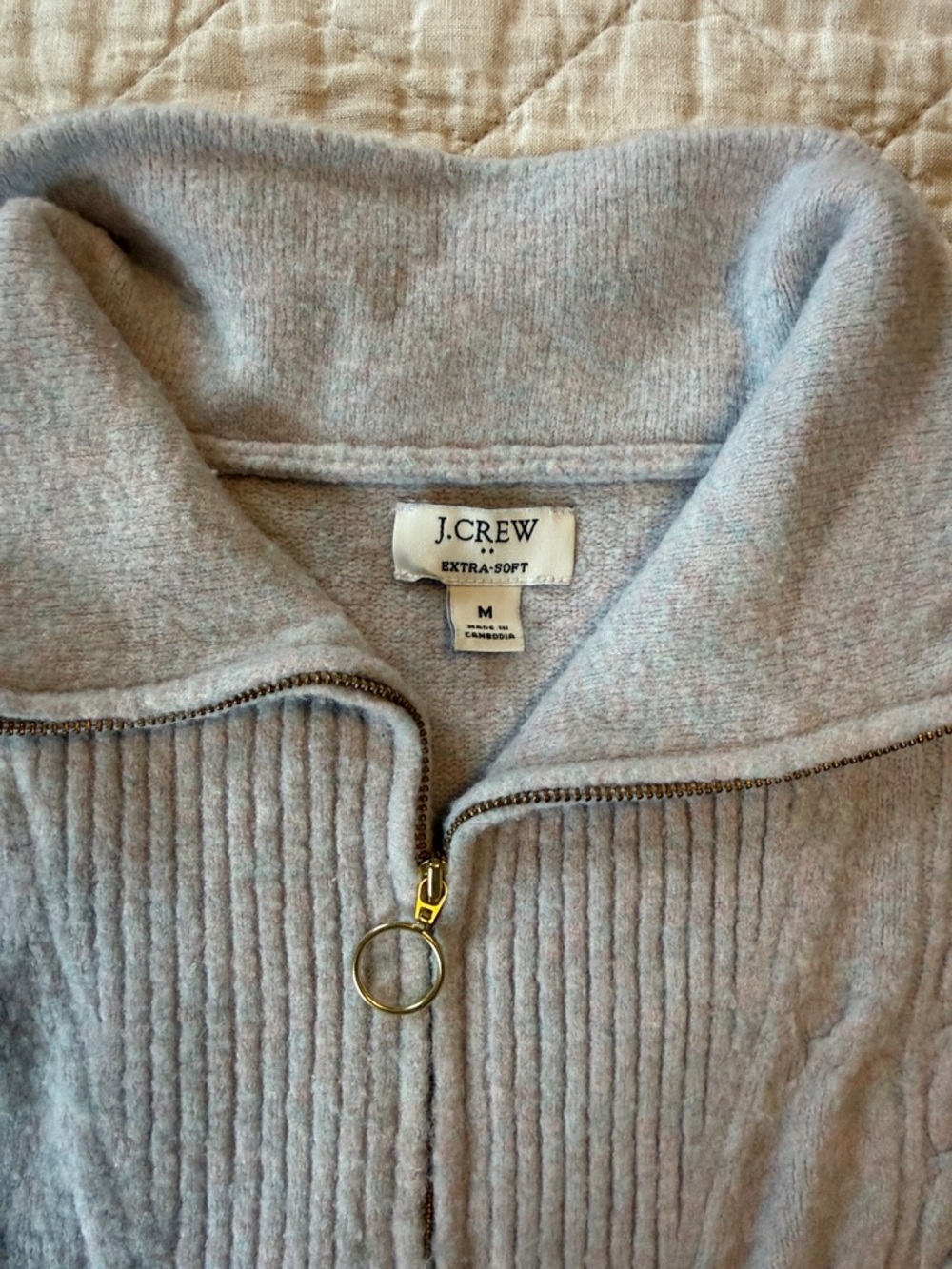 J. Crew half zip cable sweater in extra soft yarn - Picture 3 of 8